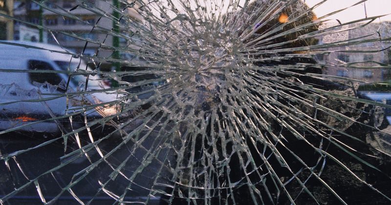 Broken window in commercial property