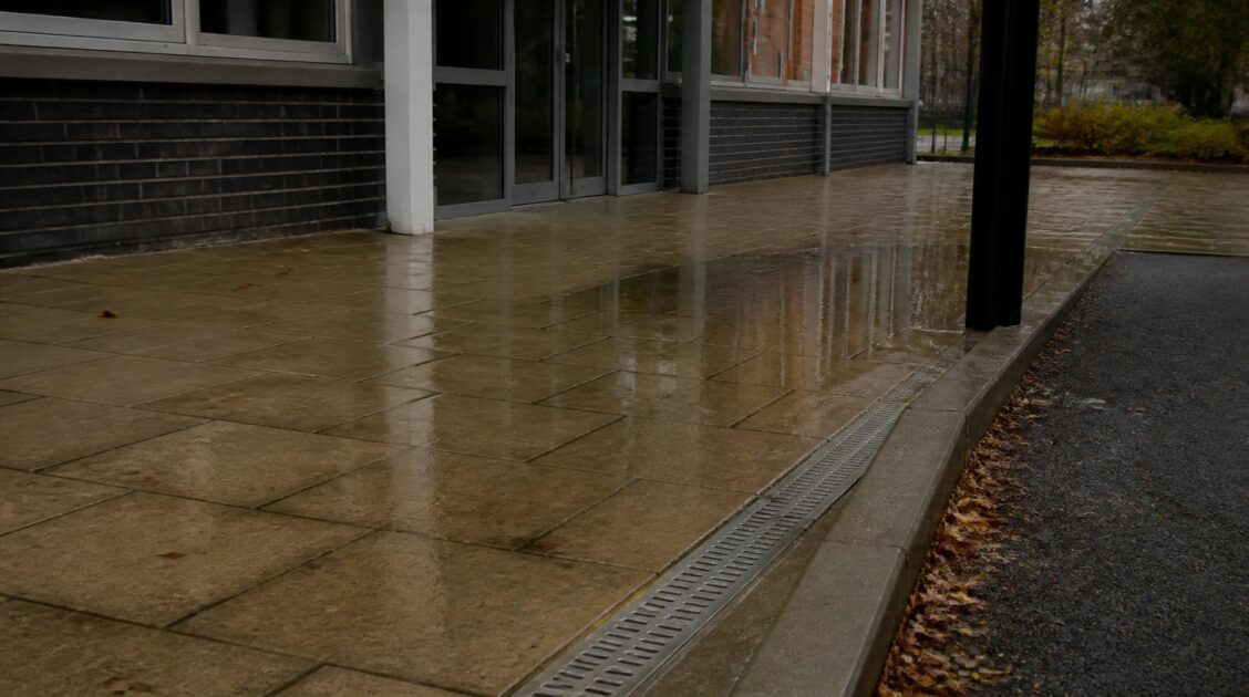 Drainage problems outside a UK commercial building